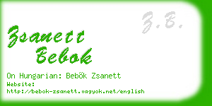 zsanett bebok business card