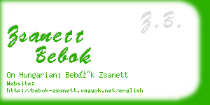 zsanett bebok business card